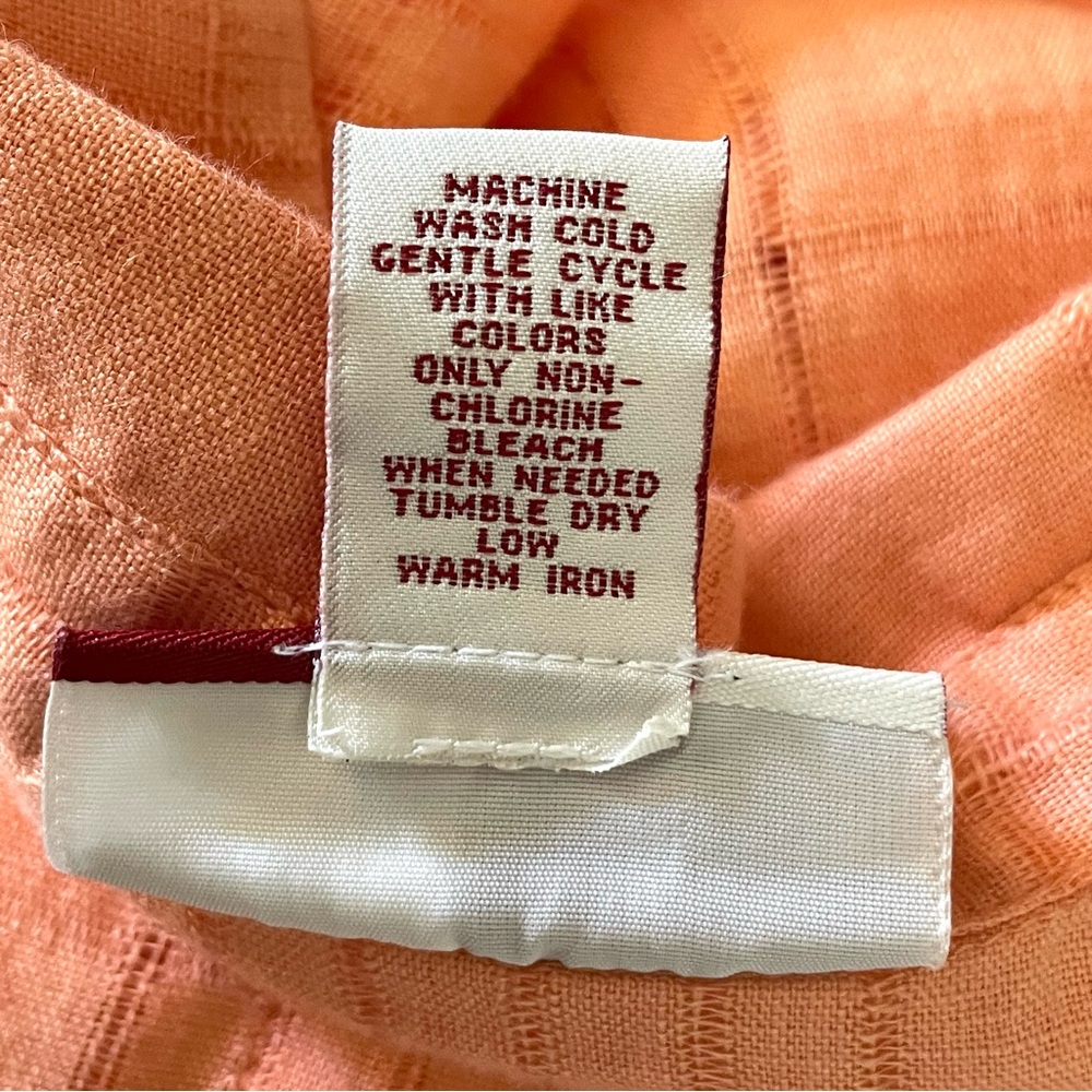 JM Collection Peach Button-Front Lightweight Blouse - Picture 7 of 12